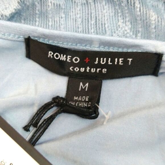 Romeo and Juliet heather blue baby doll lace mini dress sz M Boho Chic - Picture 10 of 12